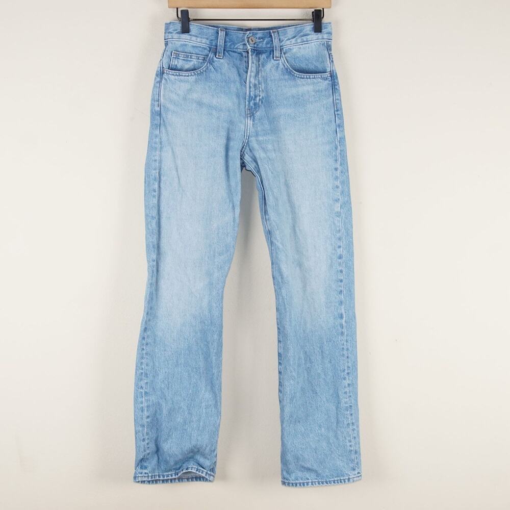 Uniqlo JW Anderson Light Wash Mid Rise Straight Jeans Womens Sz 24 x 31